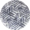 Assiette plate motif feuillage bleu et blanc