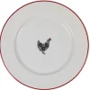 Assiette plate motif poule