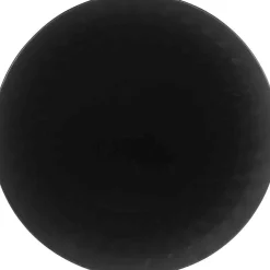 Assiette plate noire à reliefs