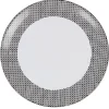 Assiette plate noire et blanche