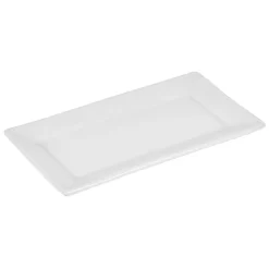 Assiette plate rectangulaire porcelaine blanc