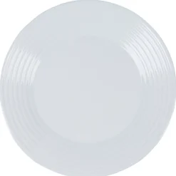 Assiette plate ronde blanche Harena