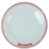 Assiette plate ronde blanche décor brasserie