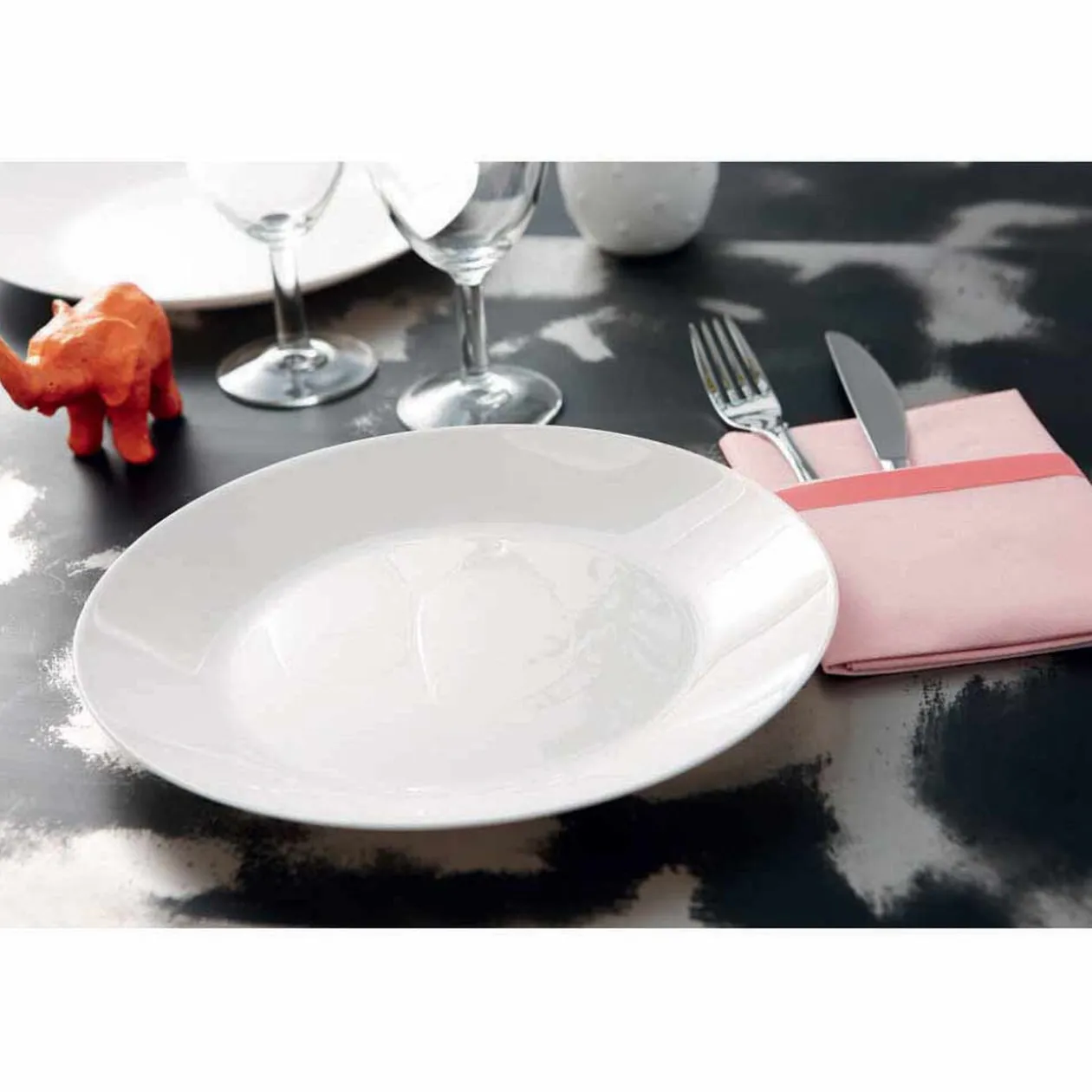 Assiette plate ronde Ø25cm Luminarc opale blanche