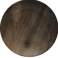 Assiette plate ronde décor imitation bois