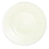 Assiette plate ronde liseré blanc verre transparent vert sauge Ø26cm