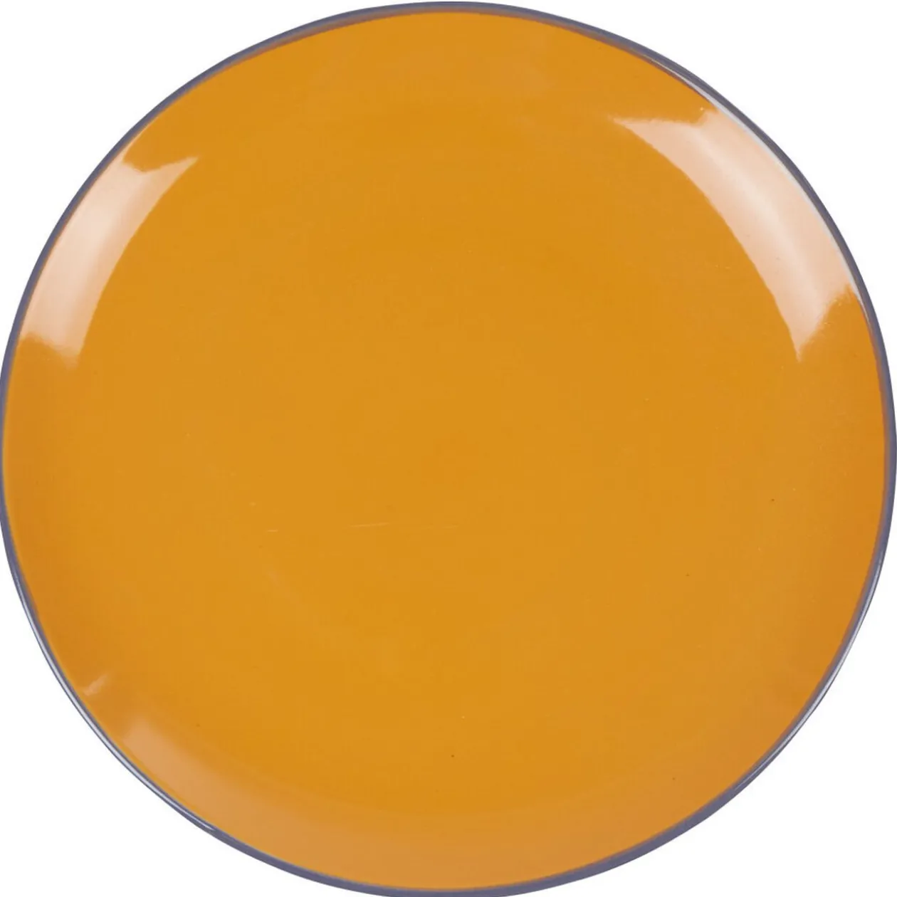 Assiette plate ronde orange et violet
