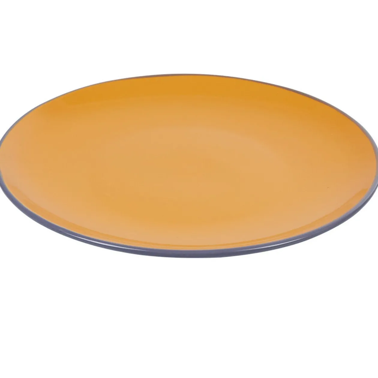 Assiette plate ronde orange et violet