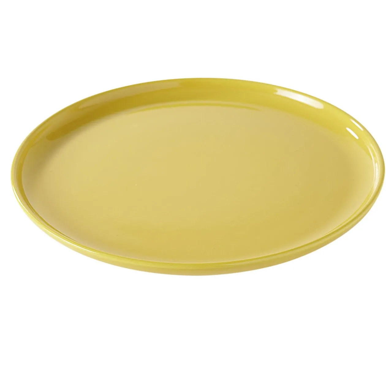 Assiette plate ronde Oslo jaune moutarde