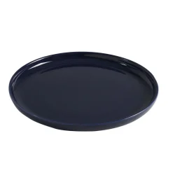 Assiette plate ronde Oslo bleue