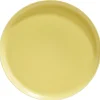 Assiette plate ronde Oslo porcelaine jaune uni