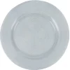 Assiette plate ronde transparente striée