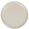 Assiette plate ronde uni taupe mat