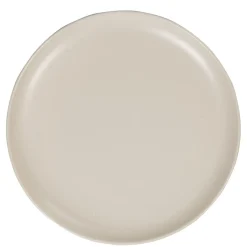 Assiette plate ronde uni taupe mat
