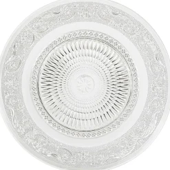 Assiette plate transparente ciselée