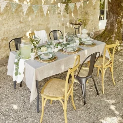 Assiette plate Venise rebord ondulé faïence vert sauge Ø26cm