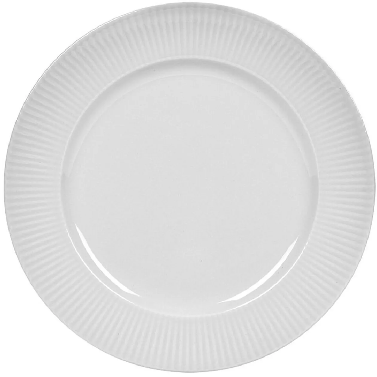 Assiette ronde contour strié gris perle