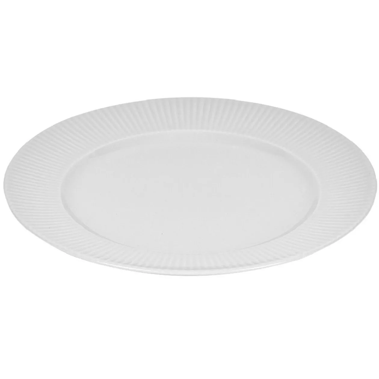 Assiette ronde contour strié gris perle
