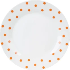 Assiette ronde plate faïence motif coeur