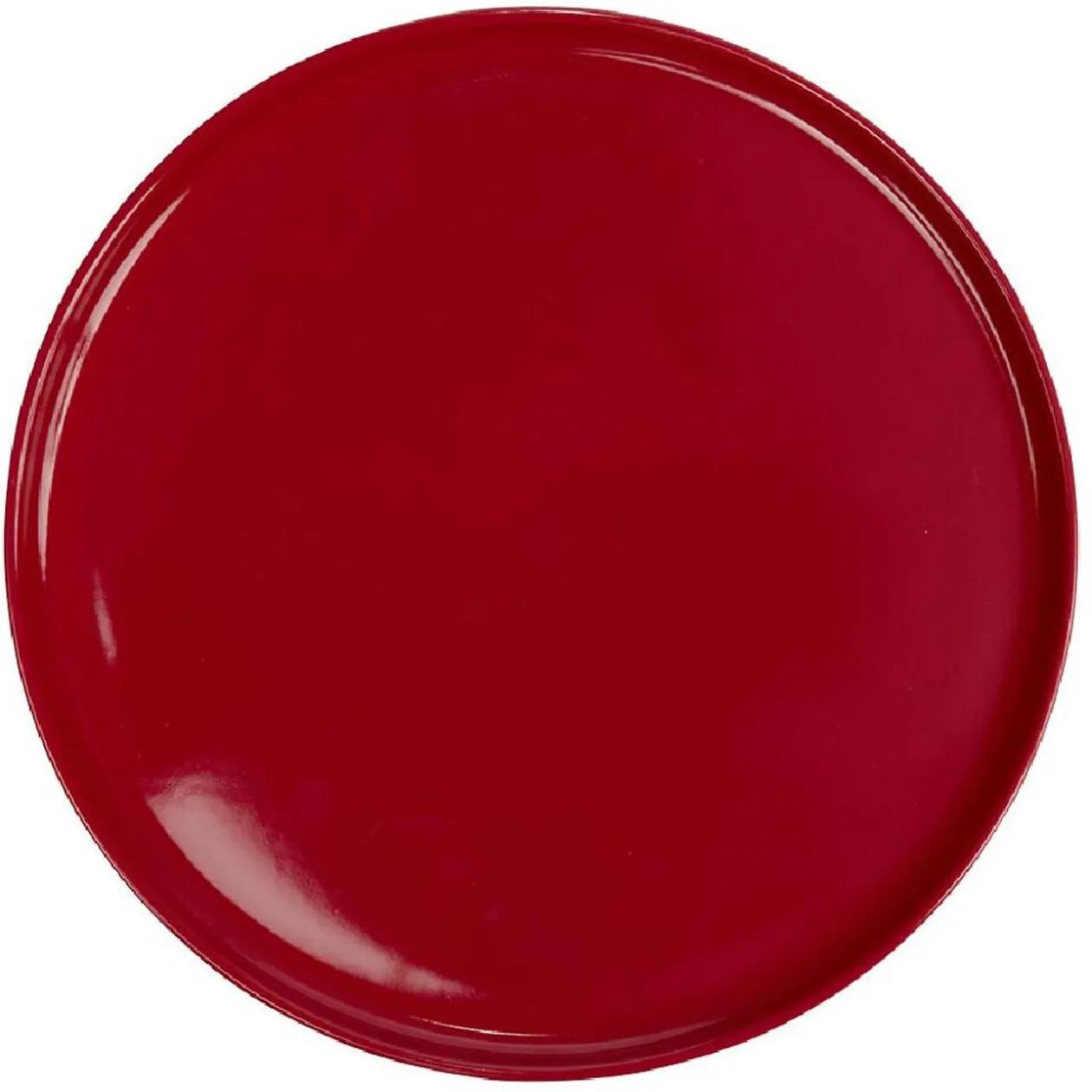 Assiette ronde plate Nordic porcelaine rouge