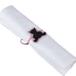 Attache serviette ourson rose x6