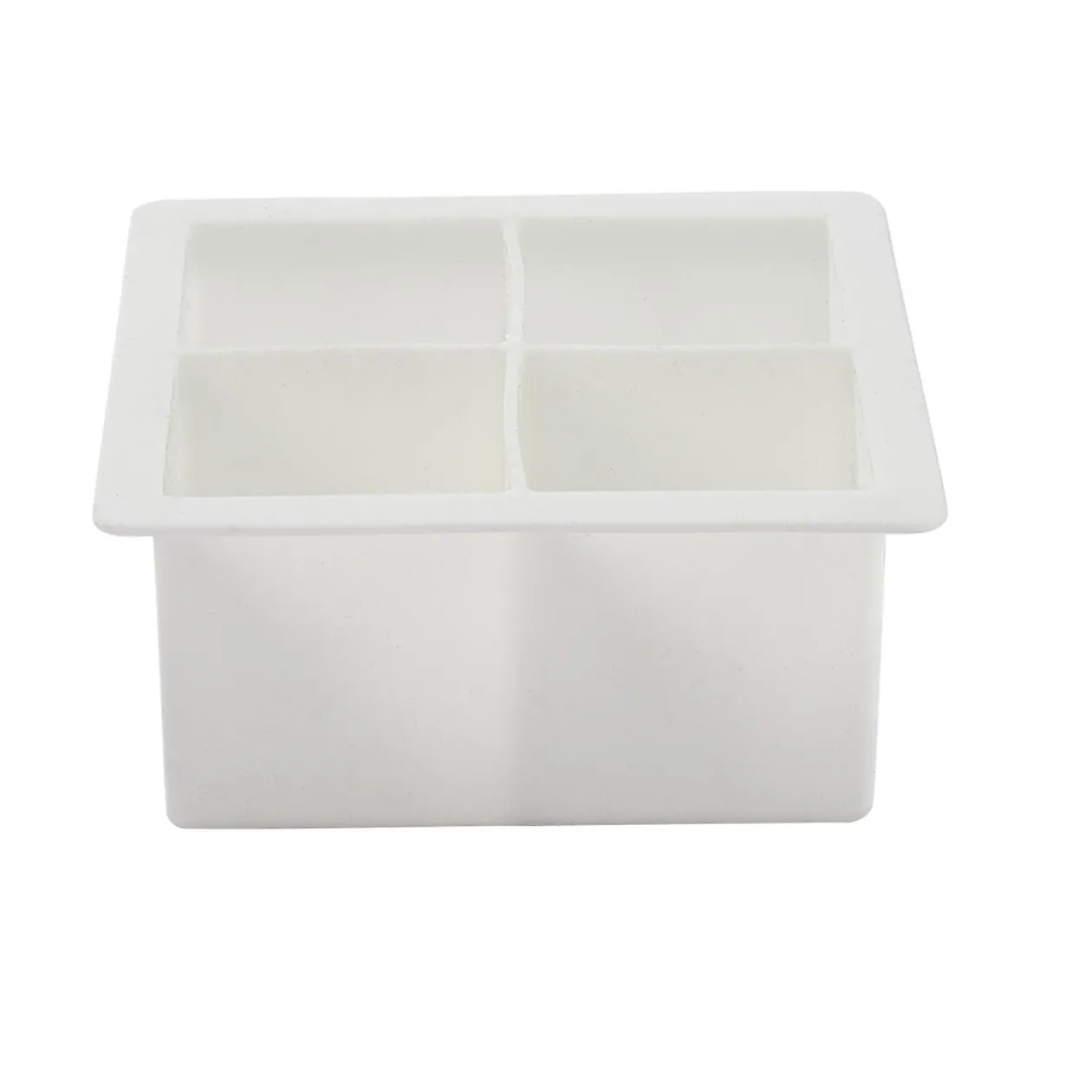 Bac à glaçons XXL 4 compartiments silicone blanc