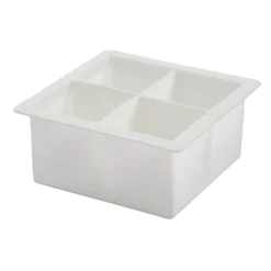 Bac à glaçons XXL 4 compartiments silicone blanc
