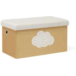 Banc coffre Clara nuage orange - L60xP32xH32 cm