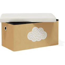 Banc coffre Clara nuage orange - L60xP32xH32 cm