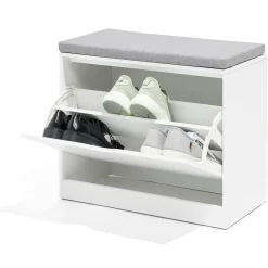 Banc range-chaussures Krys blanc 60x30xH51cm