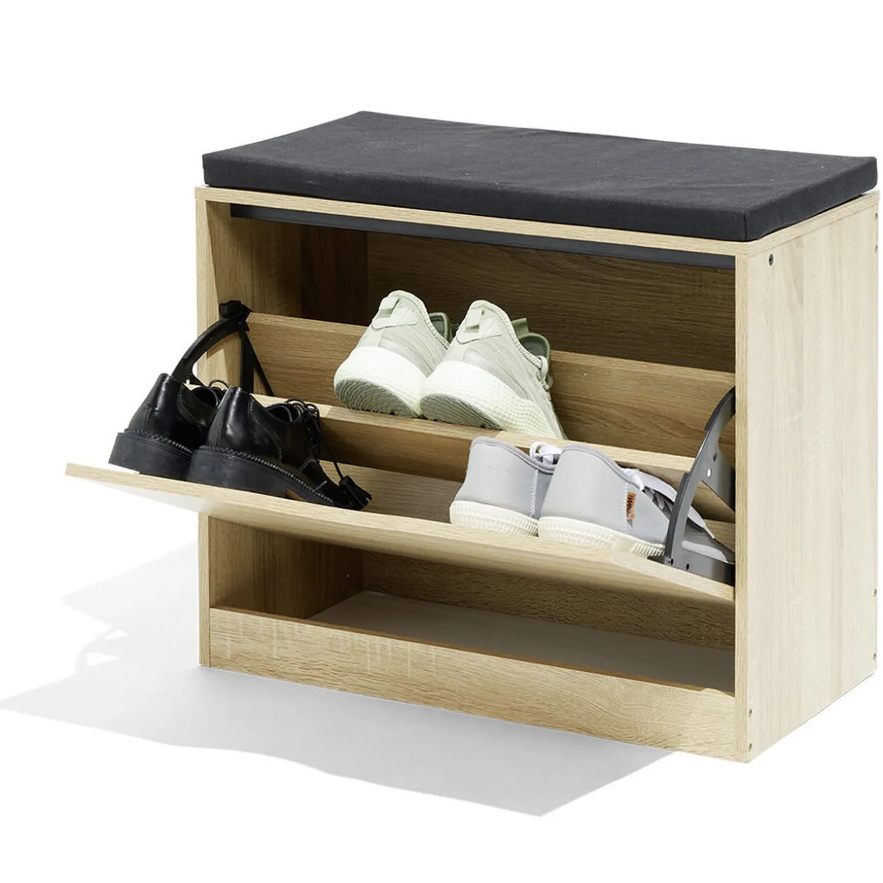 Banc range-chaussures Krys naturel 60x30xH51cm