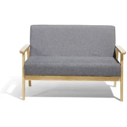 Banquette scandinave style vintage gris naturel