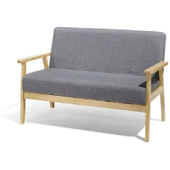 Banquette scandinave style vintage gris naturel
