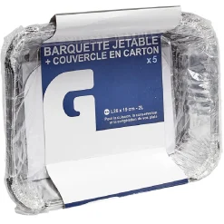 Barquette en aluminium 2L par 5