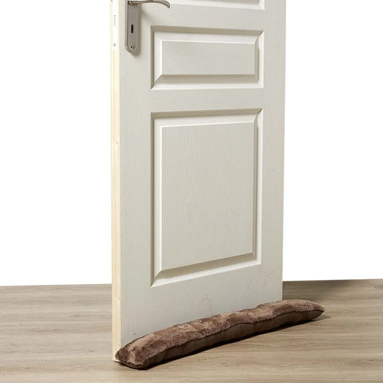 Bas de porte imitation fourrure marron