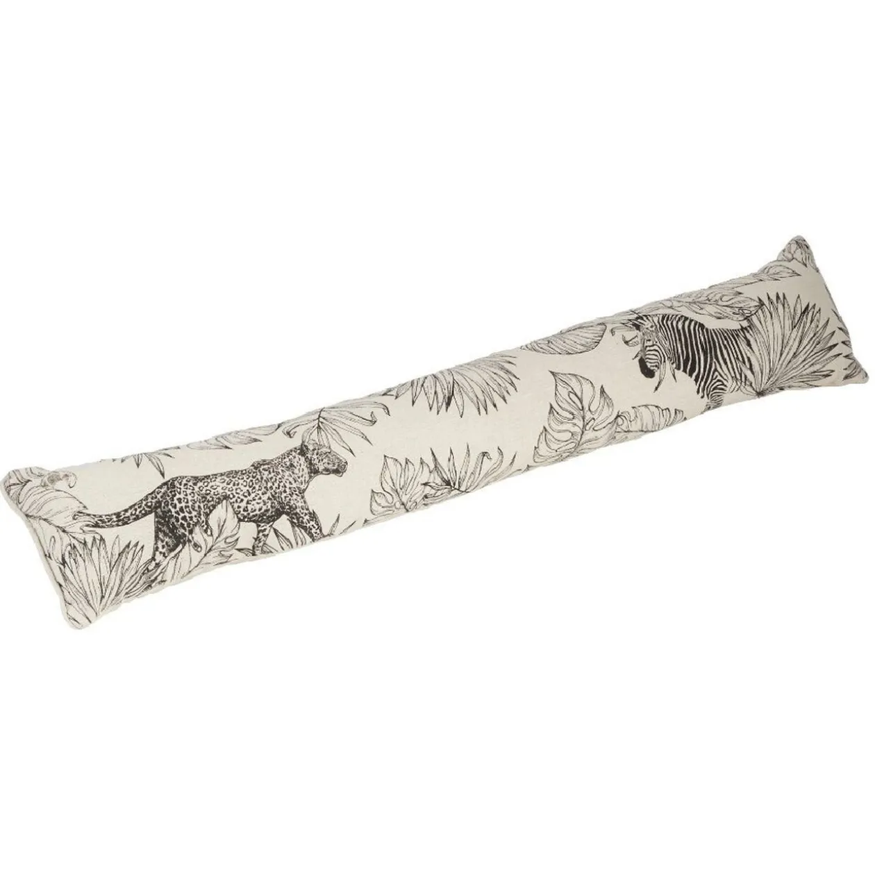 Bas de porte imprimé feuilles léopard zèbre beige et noir