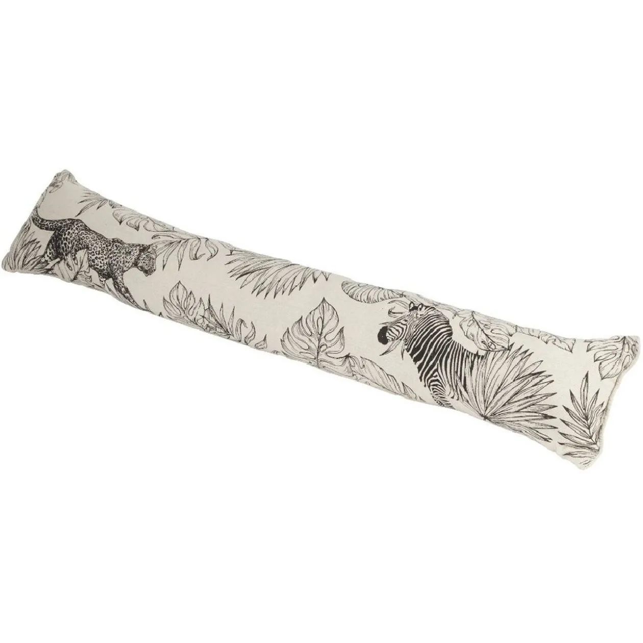 Bas de porte imprimé feuilles léopard zèbre beige et noir