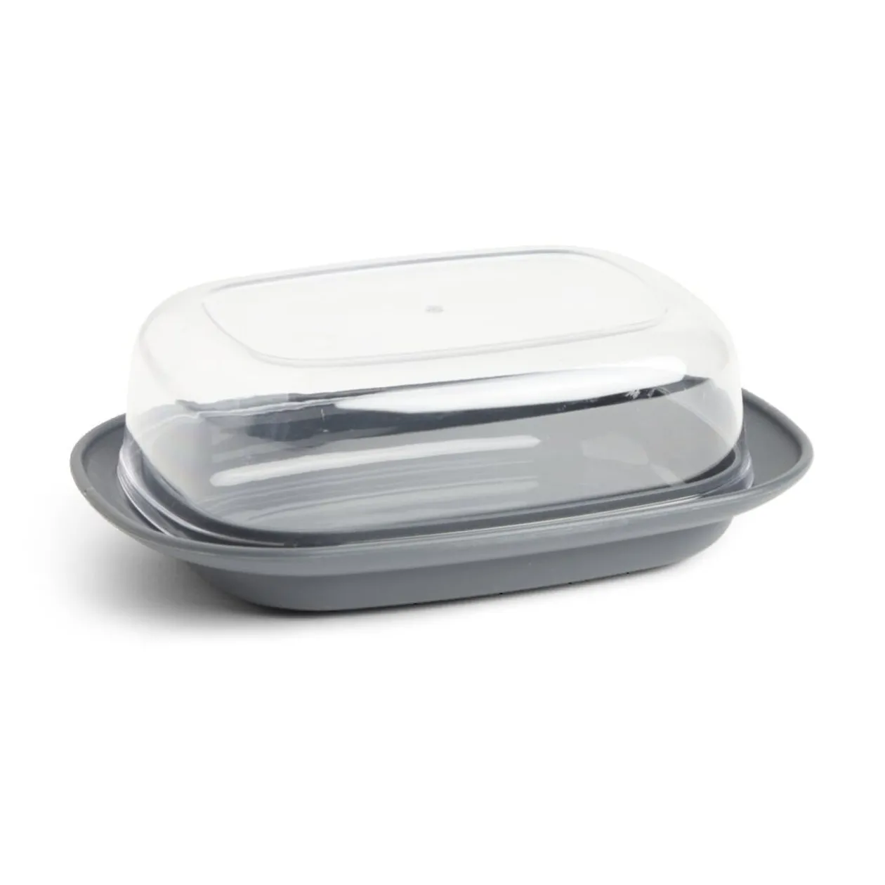 Beurrier plastique sans BPA transparent ou gris 17,4x12,5xH6cm