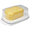Beurrier socle blanc avec couvercle transparent
