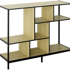 Bibliothèque console Andy naturel noir H.80,cm