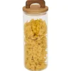 Bocal de conservation 1,1L en verre avec couvercle en bois Ø9,5xH20cm