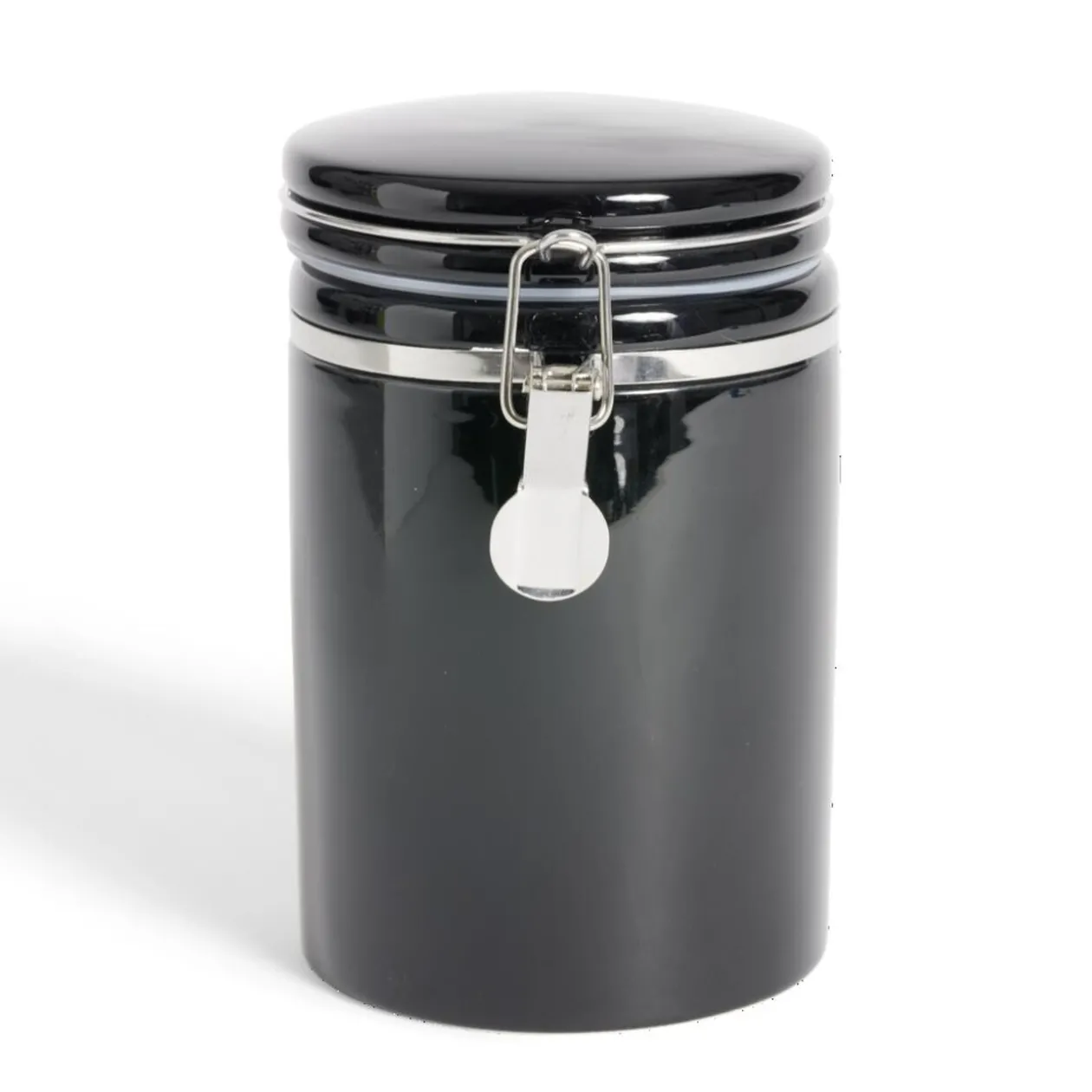 Bocal en céramique avec clip en métal Ø10xH16,5cm