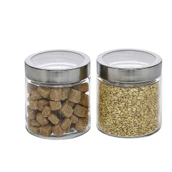 Bocal en verre avec couvercle hermétique 800 ml x2