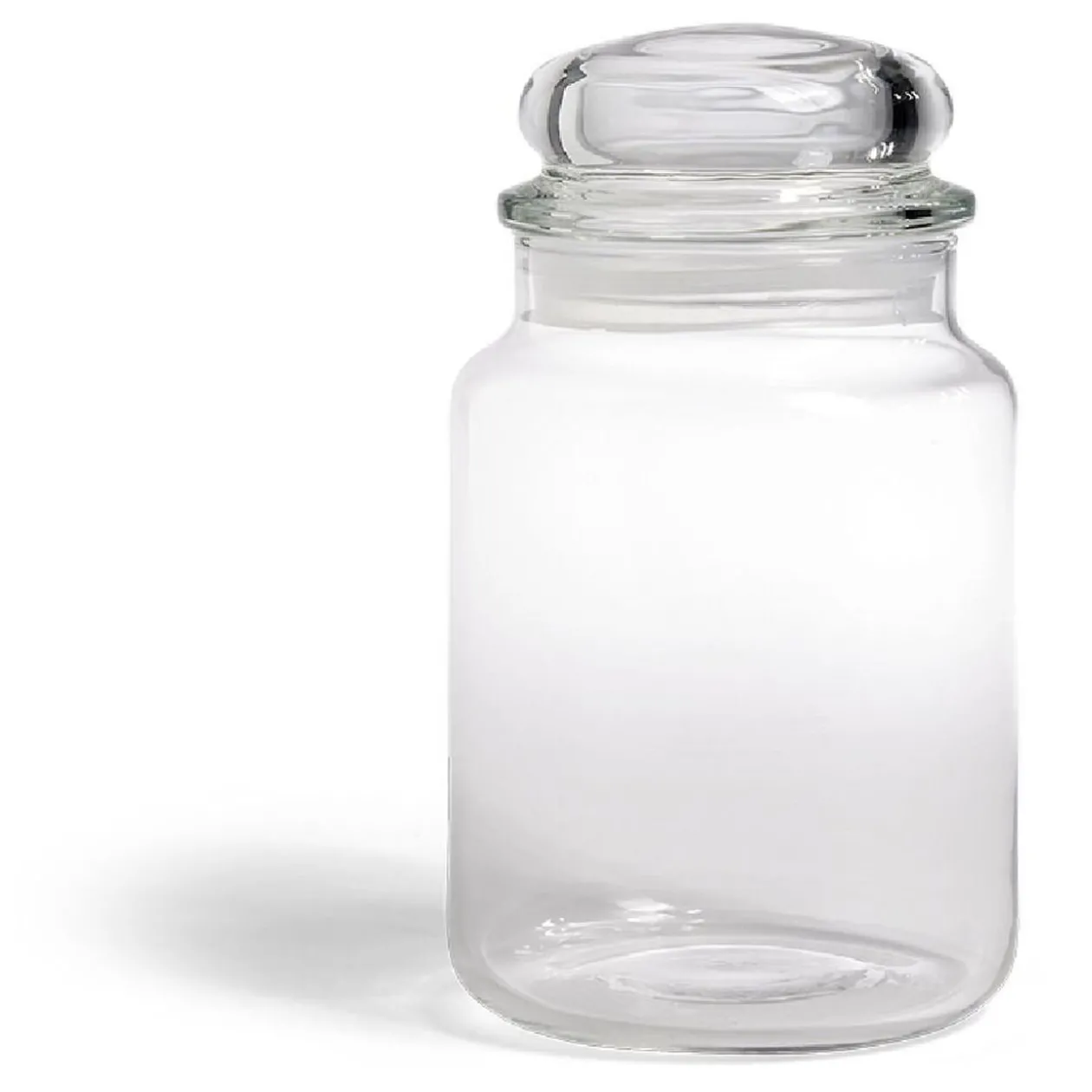 Bocal en verre transparent avec couvercle hermétique 800ml - H.17cm