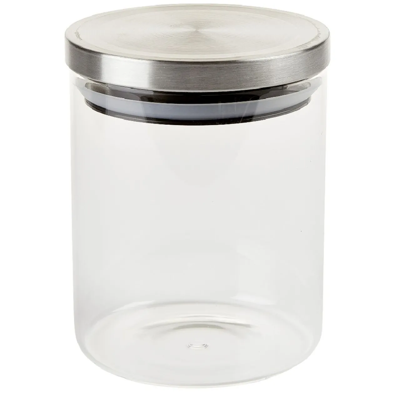 Bocal hermétique verre transparent couvercle métal silicone