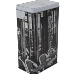 Boîte à café rectangulaire design bistrot noir et blanc