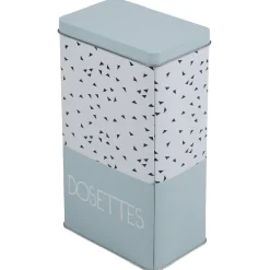 Boîte à café rectangulaire vert d'eau blanc et noir