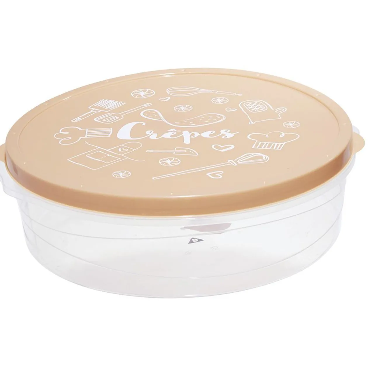 Boîte à crêpes ronde avec couvercle imprimé motif cuisine Ø28xH9 cm
