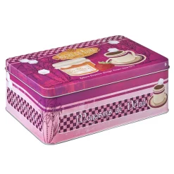 Boîte à sucre en métal design vintage luxe rose fuchsia