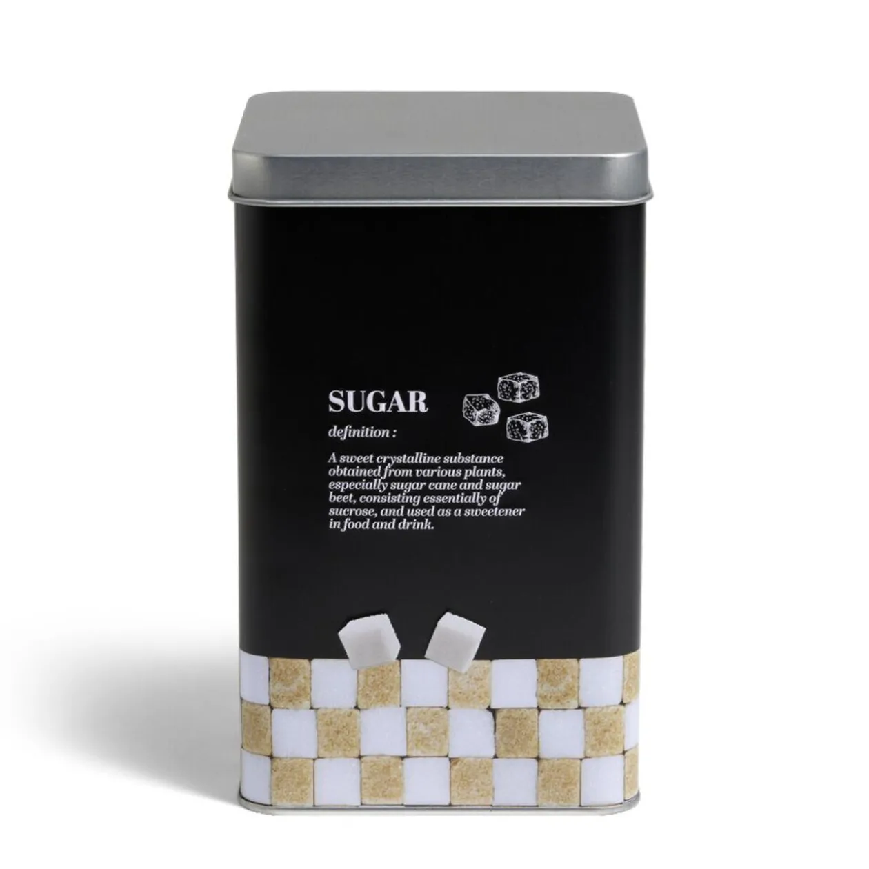 Boîte à sucre en métal noir design Sugar - 10,7x10,7xH.17,5cm